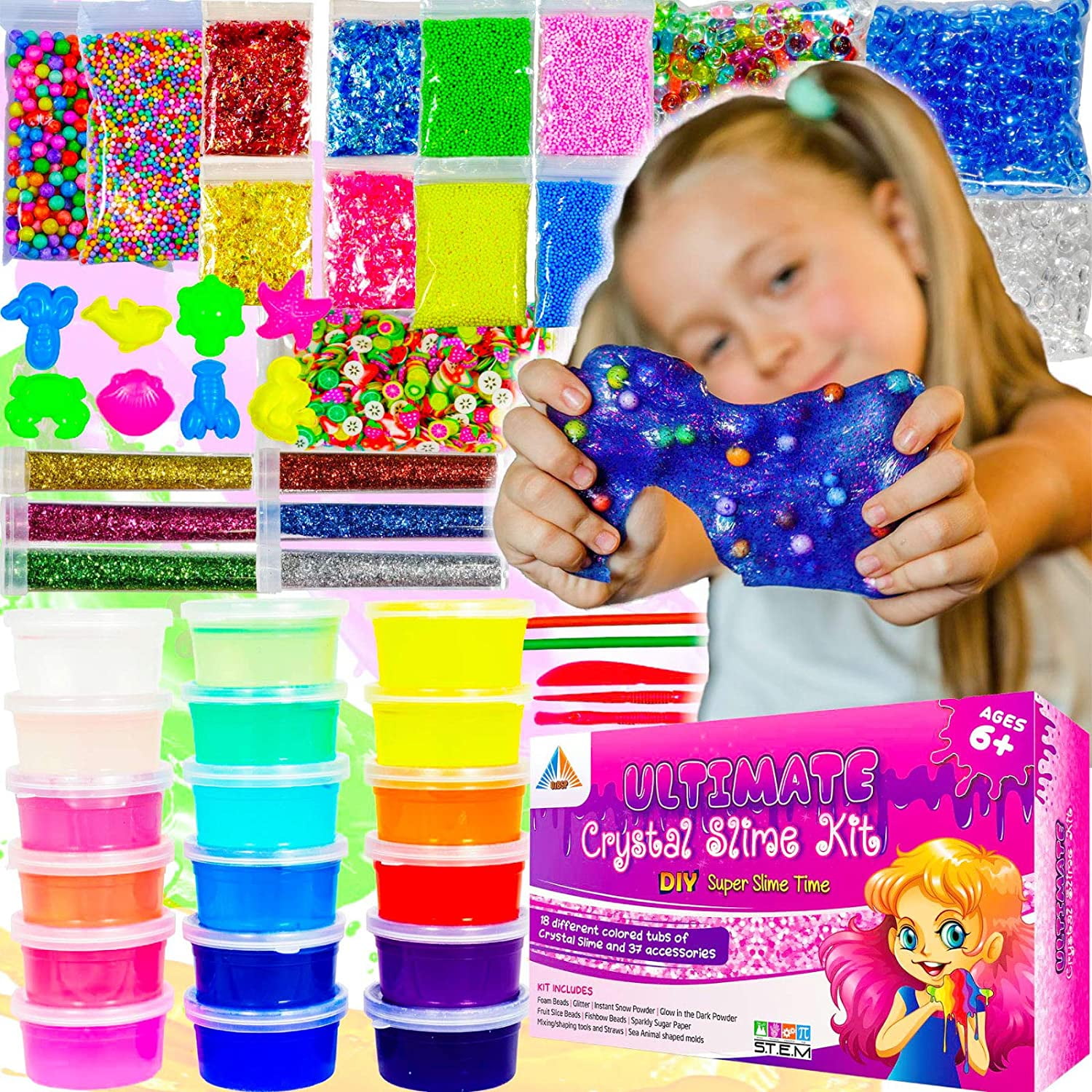 126 Pcs DIY Slime Making Kit for Girls Boys Birthday Idea for Kids Age 5 for sale online 