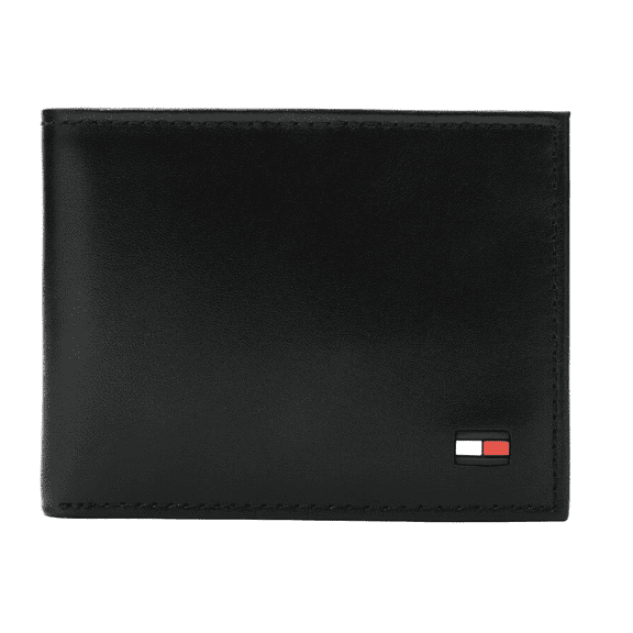 Tommy Hilfiger Men's Passcase Billfold Wallet with Removable Card Holder Black