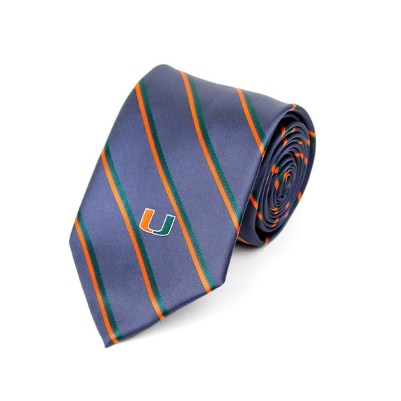 Miami Hurricanes Charcoal Striped Necktie - Donegal Bay - Unisex - One Size