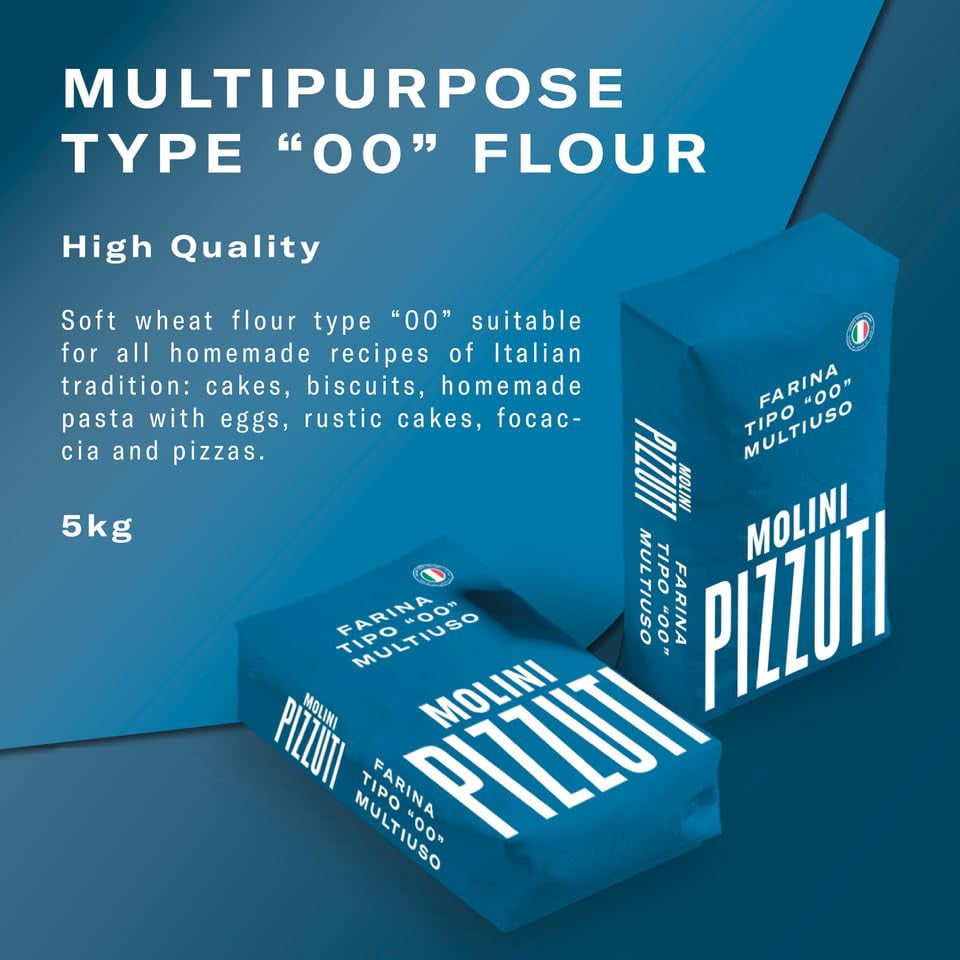 Molini Pizzuti Farina 00B per Pane – Premium Italian Type '00' Bread Flour for Artisan Breads and Pizza – 5kg Bag, 176 ounces