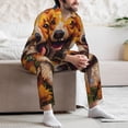 thumbnail image 7 of Daiia Artistic Sunflower Corgi for Men's Long-Sleeved Pajama Set – Soft & Comfortable Sleepwear Button-Up Pajamas Cozy Lounge Wear-Medium, 7 of 7