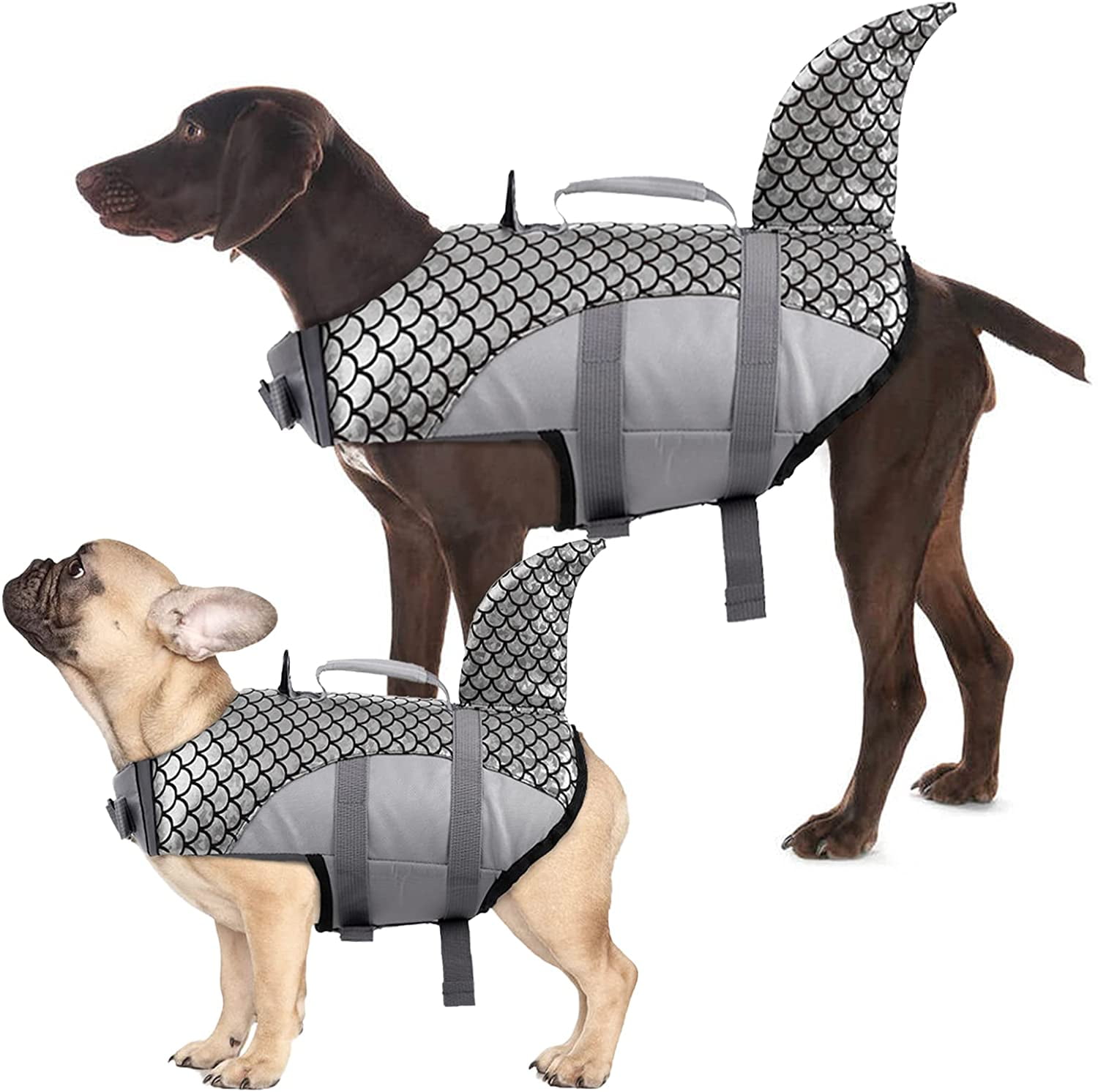 Dog Life Jacket Pet Swimming Vest With Adjustable Buckles Reflective Strip 