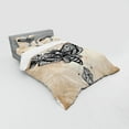 thumbnail image 3 of Fantasy Duvet Cover Set, Dead Head Hawk Moth Luna and Stone Magic Skull Illustration, Bedding Set with Shams and Fitted Sheet, 3 Sizes, by Ambesonne, 3 of 3