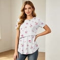 thumbnail image 6 of Hxshgdsn Womens Maternity Nursing Top for Breastfeeding Short Sleeve Cute Printed Round Neck Pullover Tops（White/XL）, 6 of 9