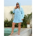thumbnail image 3 of HDE Women's Plus Size UPF 50 Swim Coverup Dress with Hood Teal Paisley 2X, 3 of 6