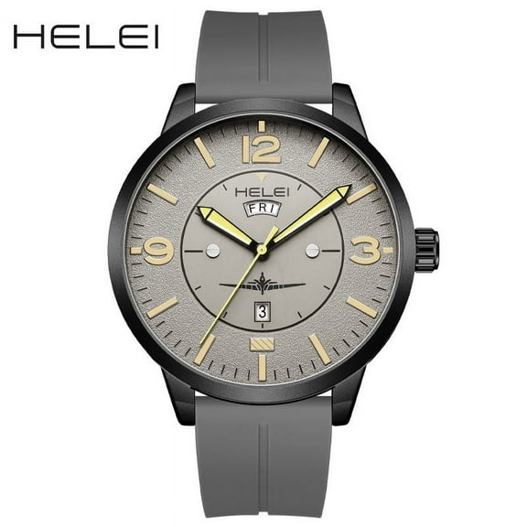 Helei Men's Watch Digital Dial Sports Trend Single Calendar Quartz Watch