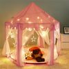 Yosoo Kids Play Tent Pink Hexagon Princess Castle Playhouse for Girls Children Play Tent with LED Lights Indoor and Outdoor