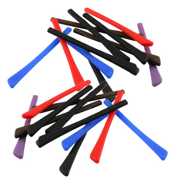 Eyewear Leg Cover,10 Pairs of Anti-Slid Glasses Leg Cover Silcone Eyeglasses Leg Cover Spectacles Leg Sleeve (Black, White, Brown, Blue, Red for Each 2 Pairs)