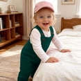 thumbnail image 6 of BRGZLK Baby Boys Girls Knit Overalls 2026 Autumn Winter Solid Color Knitted Jumpsuit Long Pants for Toddlers Newborn Infants Green 6-12 Months, 6 of 7
