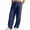 Navy, variant on Chiccall Men's Casual Wide Leg Pants Fall Pleated Straight Leg Drawstring Elastic Waist Trousers Casual Loose Cotton Linen Pants