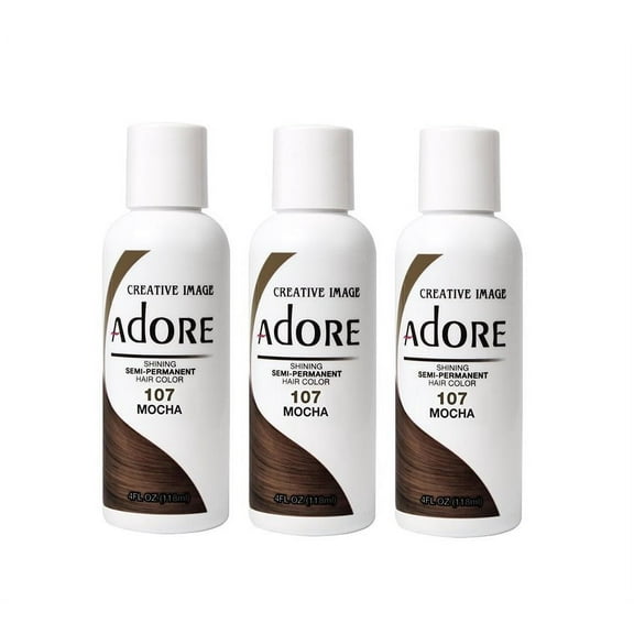 [3 PACK] Creative Images Systems Adore Semi-Permanent Hair Color [#107 MOCHA] * BEAUTY TALK LA *