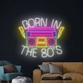 thumbnail image 4 of Handmadetneonsign Born In The 80's Neon Sign, Cassette Tape Light Art Decor, Audio Recorder Wall Decor, 4 of 5