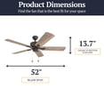 thumbnail image 6 of Prominence Home 52” Bronze Ceiling Fan with Remote Control and Reversible Motor, 6 of 17