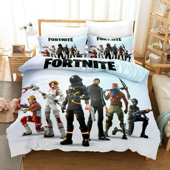 Fortnite Bedding Sets Twin Queen King Size Game Printed Bed Set 3Pcs Duvet Cover Bedroom Decor for Boys Girls Adult Gift 1Comforter 2 Pillowcases