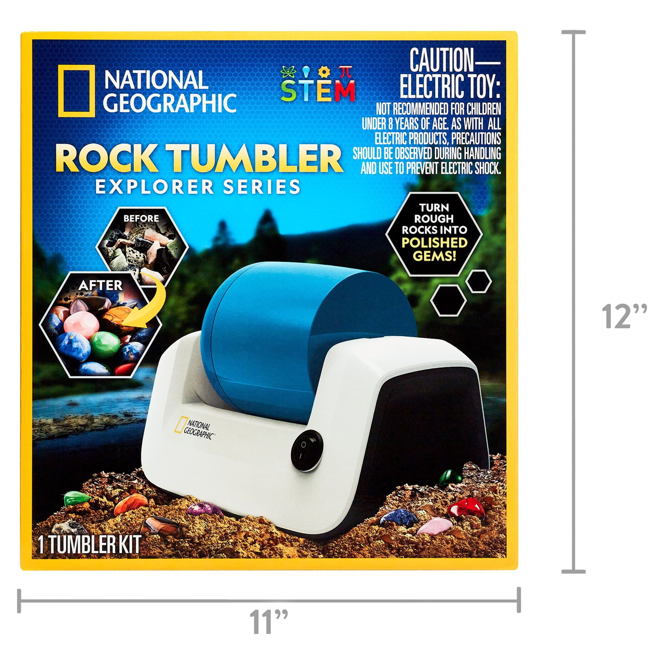 110V/220V Hobby Rock Tumbler Kit for Kids & Adults Mini Stone