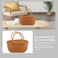 thumbnail image 4 of MERRYHAPY Light Brown Imitation Rattan Storage Basket with Round Handle for Home Use, 4 of 5