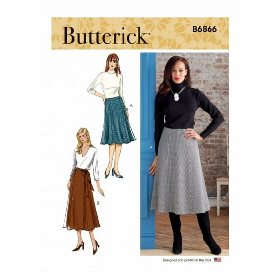 Butterick Sewing Pattern 6866 Skirts A5 (6-8-10-12-14)