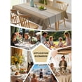 thumbnail image 5 of Brown Beige Table Cloth, Farmhouse Vintage Gradient Wooden Grain Waterproof Tablecloth for Rectangle Tables, Reusable Washable Fabric Table Cover for Restaurant Kitchen Dining Tables 54"x108", 5 of 6