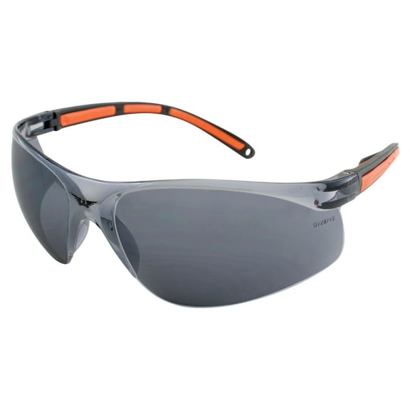 Global Vision Matrix Safety Sunglasses Orange and Black Frame Smoke Lens Z87.1