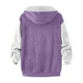 thumbnail image 3 of Abcomgle Winter Coats for Girls 7/8 Colorblock Zip Sherpa Girls Jacket Warm Hooded Teddy Hoodie for Girls Winter Fleece Fuzzy Sweater for Girls with Pockets, 3 of 4