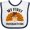 White and Navy, variant on Inktastic My First Thanksgiving Cute Turkey Pilgrim Hat Boys or Girls Baby Bib