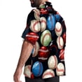 thumbnail image 3 of Baseball Men's Short Sleeve Poplin Beach Shirts, Casual Printed Button Down Summer Hawaiian Shirt - Unisex, 3 of 6