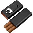 thumbnail image 2 of Accesorios para humidificador de puros - Estuche para puros de viaje - Caja para puros con cortador Regalo para hombres Negro-YNP, 2 of 5