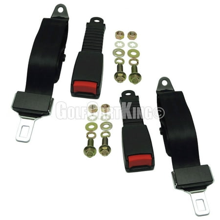 (2) Universal Seat/Lap Belt Kits for Club Car, Yamaha, EZGO Golf Carts-