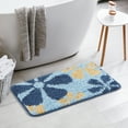 thumbnail image 4 of REGALWOVEN Alfombra de baño floral lavable para baño azul 16" x 24", 4 of 6