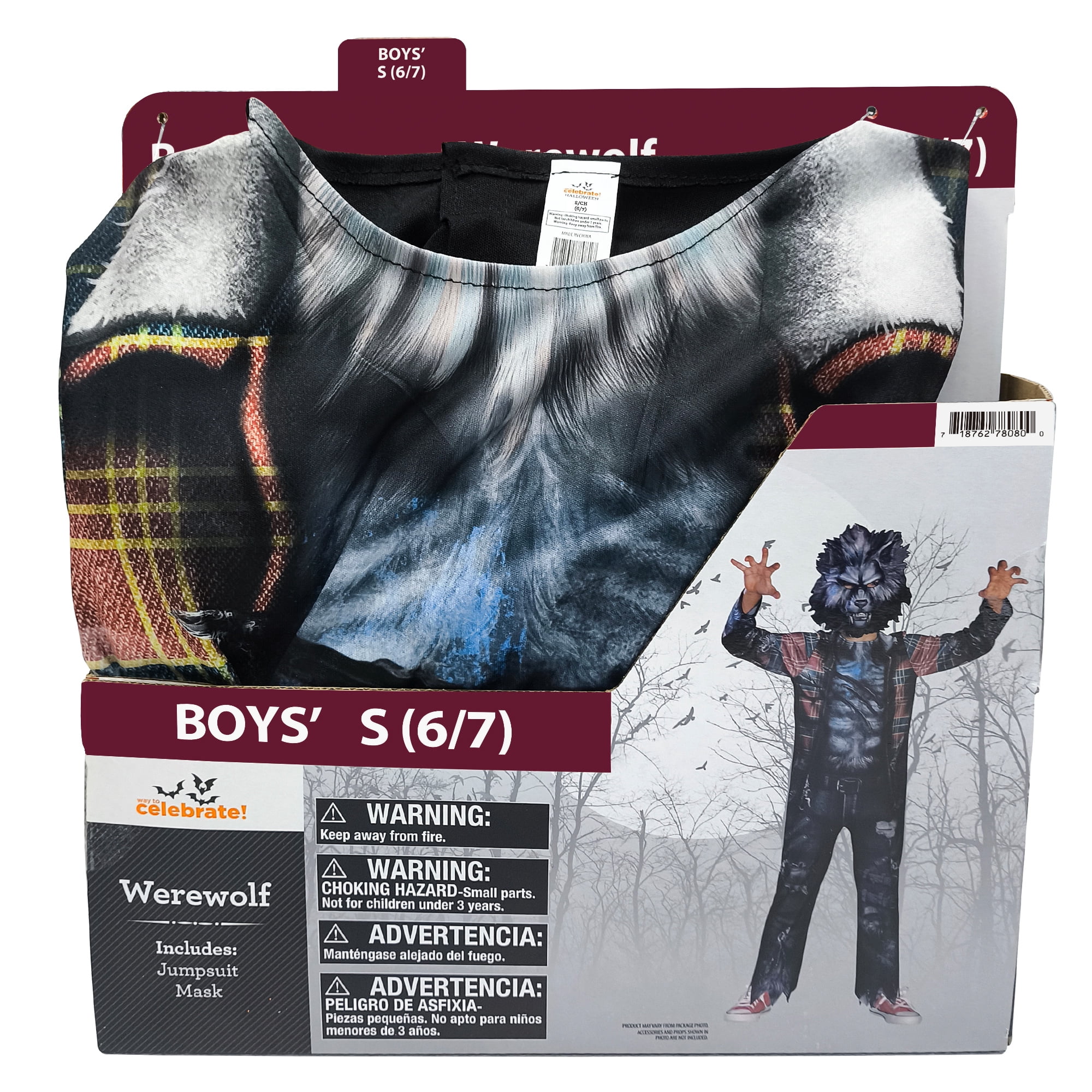Werewolf Halloween Costume for Children, Boy's Size S (6/7), by Way to Celebrate