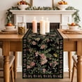 thumbnail image 2 of Spring Table Runner, Oriental Traditional Ethnic Floral Birds Retro Black Linen Cotton Linen Kitchen Table Decoration Washable Dining Tabletop Runners for Home Party Decor 13x36 Inches, 2 of 9