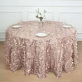 thumbnail image 3 of Efavormart 132" Round Leaf Petal Taffeta Tablecloth - Decorative 3D Leaf Ruffle Table Cover for Forest Party, Wedding, Event, Dessert Tables - Dusty Rose, 3 of 11