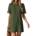 thumbnail image 5 of PRETTYGARDEN Women's Summer Casual Short Dresses Embroidered Lace Short Sleeve Boho Mini Dress Beach Vacation Clothes, 5 of 10
