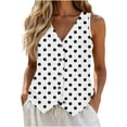 thumbnail image 3 of TARIENDY Womens V Neck Tank Tops Button Down Sleeveless Shirts polka dot Vest Tops Fashion Clothes Summer Casual Outfits White*1 XXL, 3 of 6