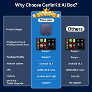 CarlinKit CarPlay Ai Box Ultra with Android 13.0 System 4+64GB Qualcomm