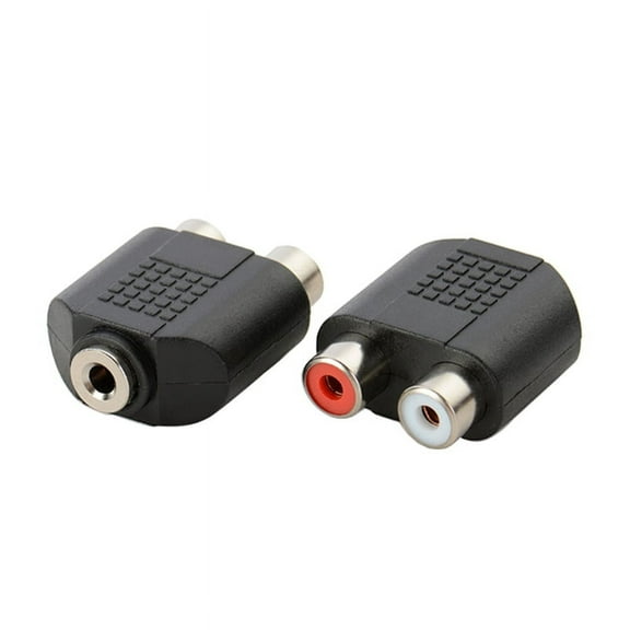 XISAOK 3.5mm Female To Double Female Audio (RCA) Jack Adapter Dual Channel 2Pcs/set