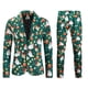 thumbnail image 3 of Traje de negocios informal navideño para hombre, 2 piezas, chaqueta de un botón, pantalones, feo y divertido conjunto con estampado de muñeco de nieve y alce navideño para hombre, 3 of 5