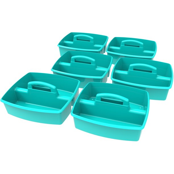 Storex Supply Caddy, Teal, 6Pack