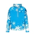 thumbnail image 4 of qelini Funny Hoodies for Men Christmas Long Sleeve Pullover Snowflake Print Drawstring Hooded Sweatshirts Holiday Tops, 4 of 5