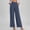 (Fashion 74)Blue, variant on Women's Elastic High Waist Pleated Wide Leg Pants Casual Loose Fit Trousers with Side Pockets Comfort Long Pants