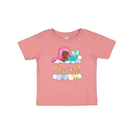 

Inktastic I m 1 Mermaid with Pink Hair and Shells Gift Baby Boy or Baby Girl T-Shirt
