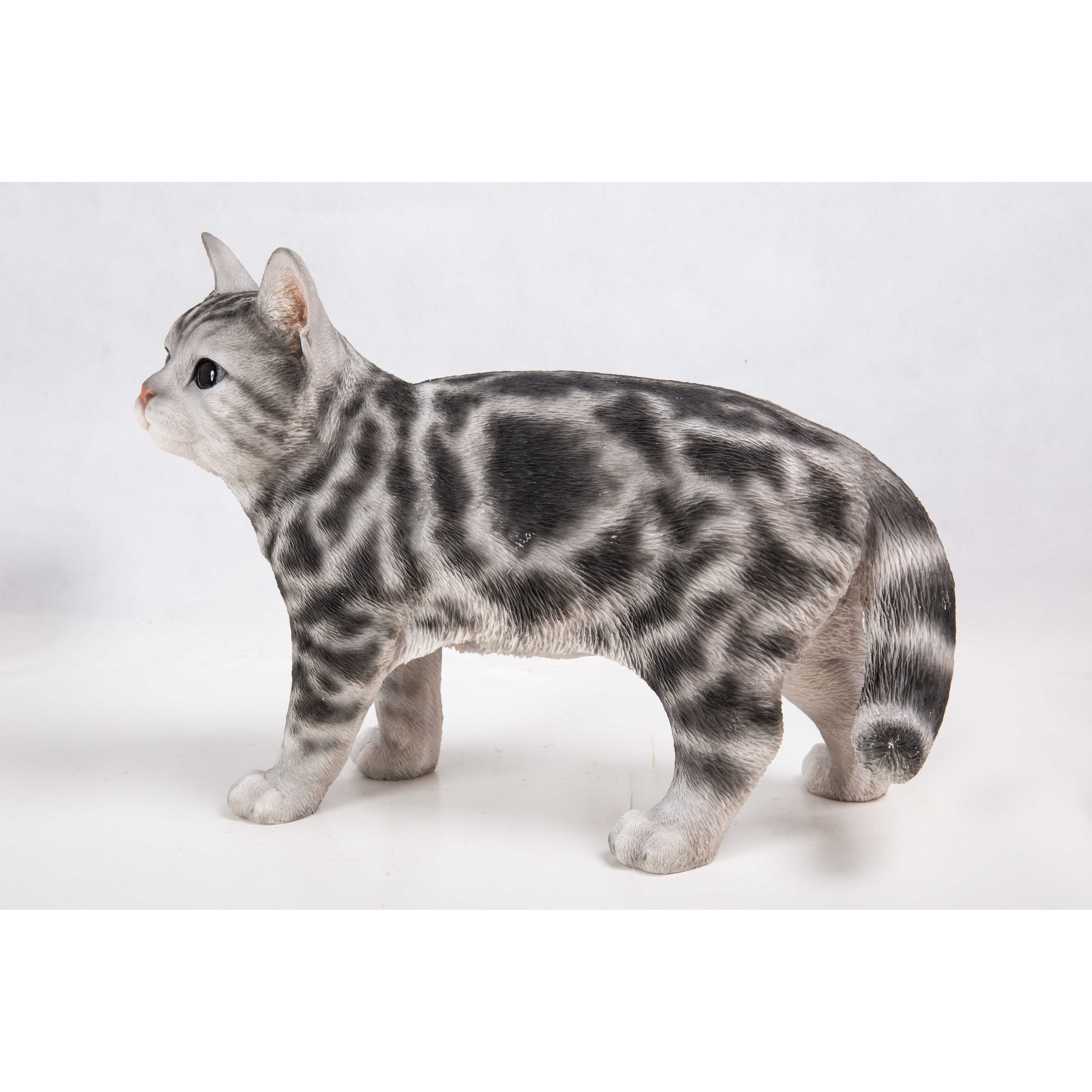 Hi-Line Gift Standing American Shorthair Cat Statue 15.75 Inch