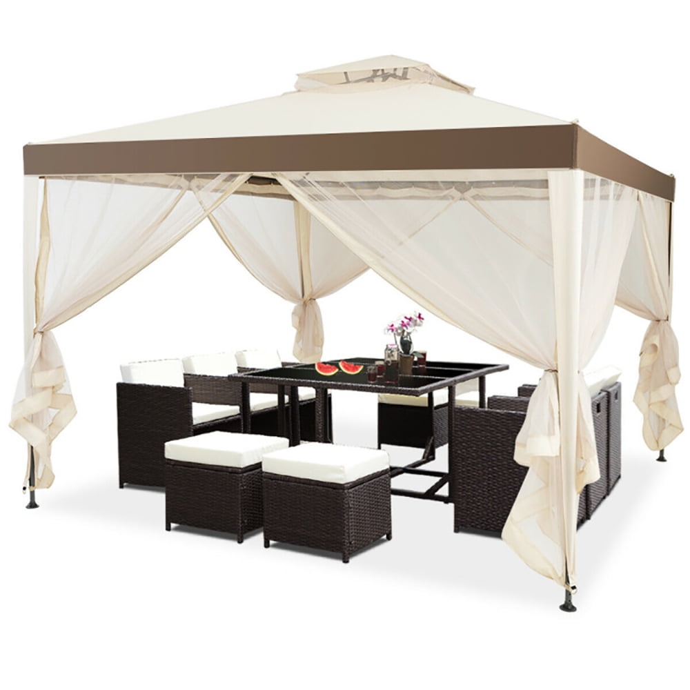 Aimee Lii Canopy Gazebo Tent Shelter Garden Lawn Patio with Mosquito Netting, Backyard Canopy Gazebo for Party Wedding BBQ Events, Beige Aimee Lii Canopy Gazebo Tent Shelter Garden Lawn Patio with Mosquito Netting, Backyard Canopy Gazebo for Party Wedding BBQ Events, Beige