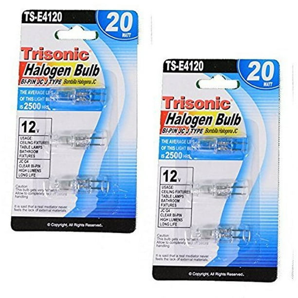 Halogen JC Type Light Bulb G4 Base 12 Volt 20 Watt JC G4 12V 20W Pack
