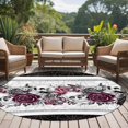 thumbnail image 4 of Round Rugs 5Ft, Halloween Round Area Rug Washable Indoor Throw Carpet, Black Purple Skull Roses Horror Flower Soft Non Slip Circle Rug for Cabinet Bathroom Home Decor Aesthetic, 4 of 8