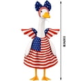 thumbnail image 2 of Lawn Goose Outfit, 4Th of July Goose Outfit, Patriotic Yard Art, Usa Flag Goose Decoration, 23 Inch 2-Piece Set with Star Print Bow Hat and Us Flag Striped Dress, Fits Most, 2 of 5