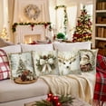 thumbnail image 6 of Generic Christmas Reindeer Throw Pillow Cover Set of 4, Xmas Tree, Snowflakes, Merry Christmas Decorations, Snowman, Santa Claus Pillowcase for Farmhouse Home Holiday Decor, 6 of 6