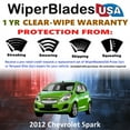 thumbnail image 2 of 2012 Chevrolet Spark Beam Wiper Blades Wipers w/1yr Warranty (Set of 2) (WiperBladesUSA), 2 of 5