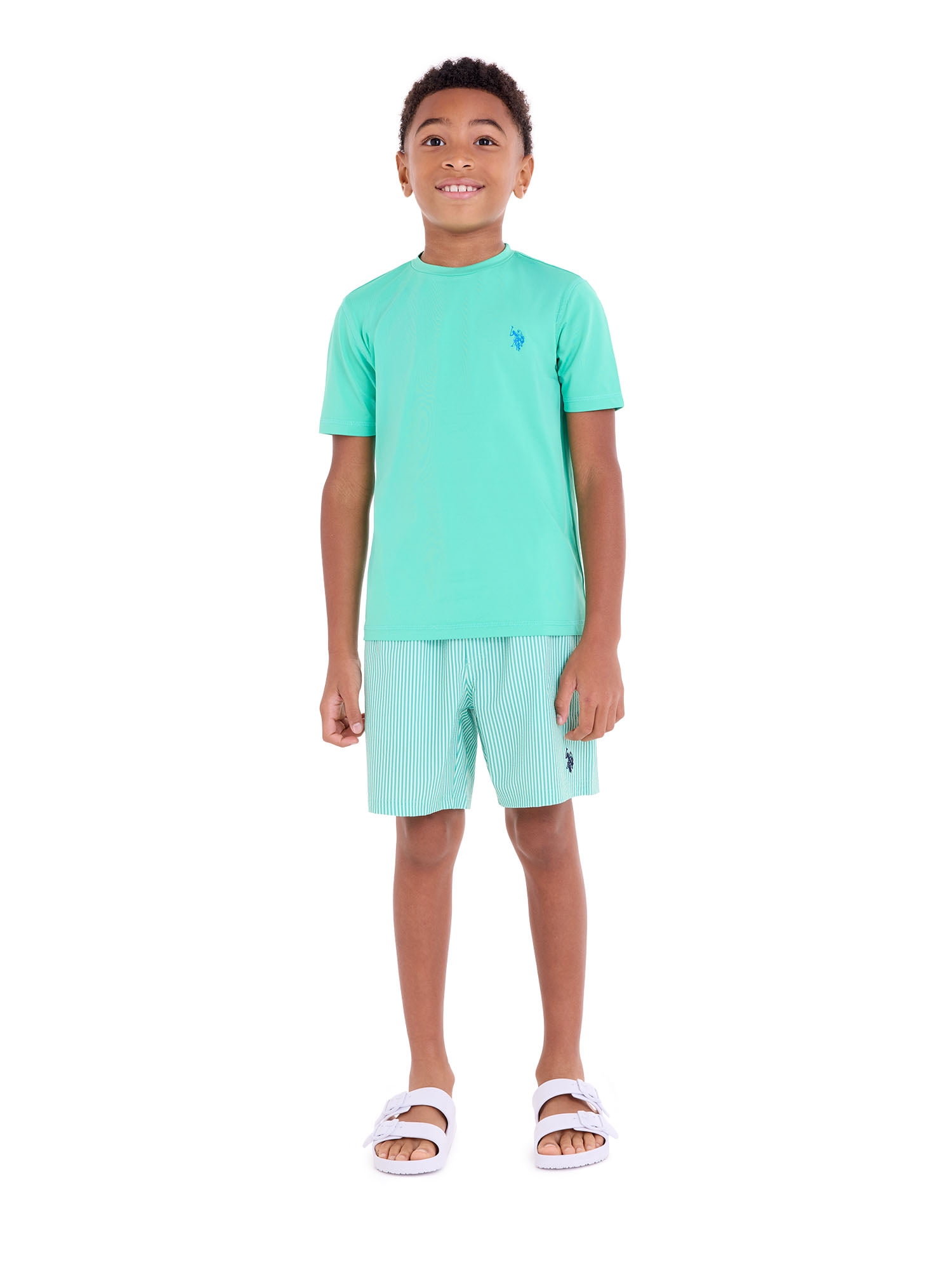 U.S. Polo Assn. Boys Short Sleeve Rashguard, Sizes 4-18