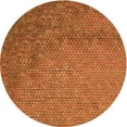 thumbnail image 1 of Ahgly Company Machine Washable Indoor Round Transitional Neon Orange Area Rugs, 3' Round, 1 of 7